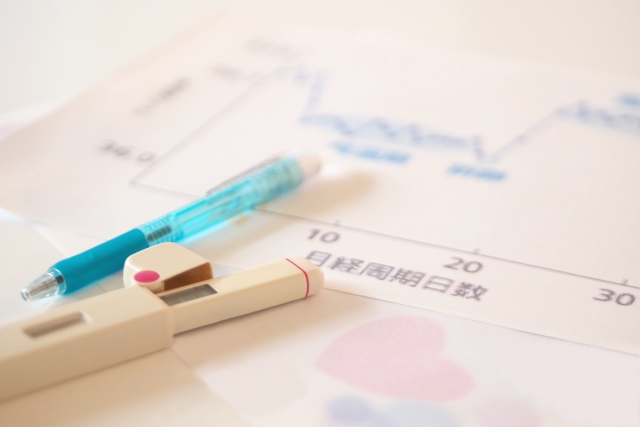 基礎体温計と周期グラフ