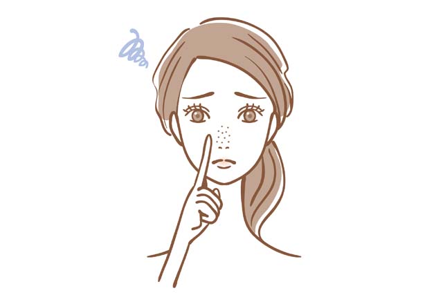 女性　毛穴汚れ　いちご鼻